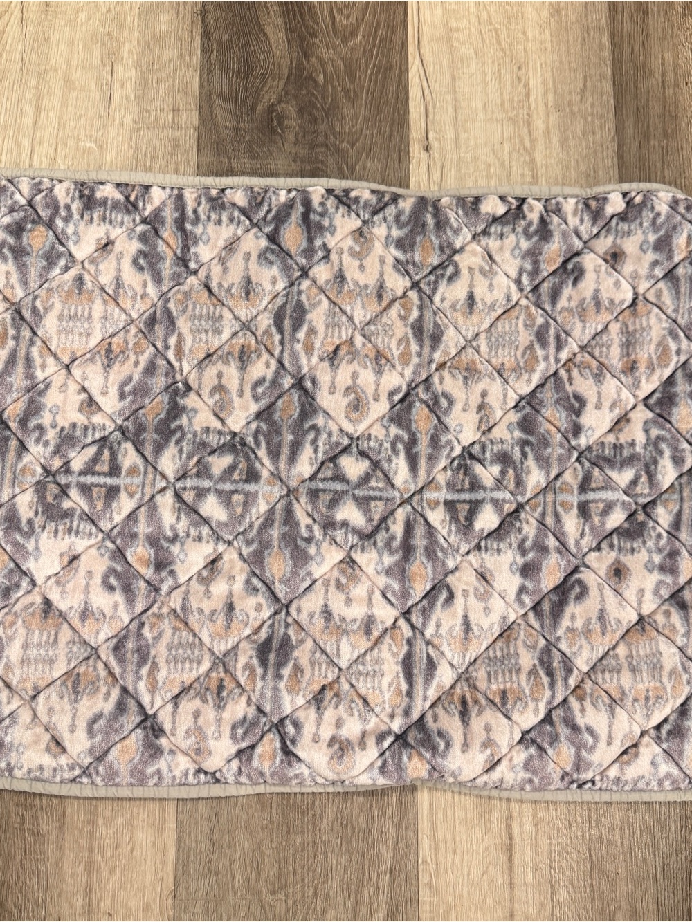 Pottery Barn Velvet Quilted Pillow Cover Standard Size Geometric Ikat